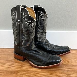 Tony Lama Men’s Black Ostrich Cowboy Boots